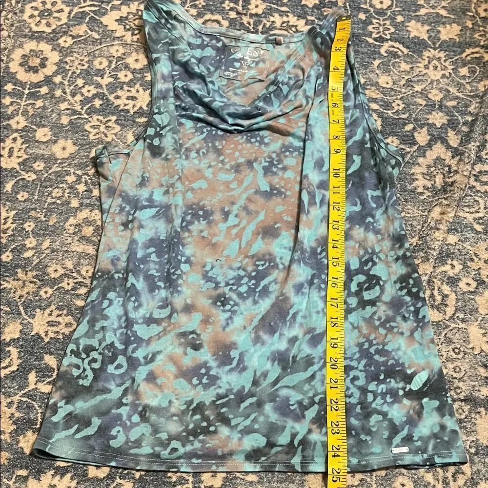 Guess Y2K Blue Patterned Design Pullover Racerback Top Bohemian - Picture 6 of 9